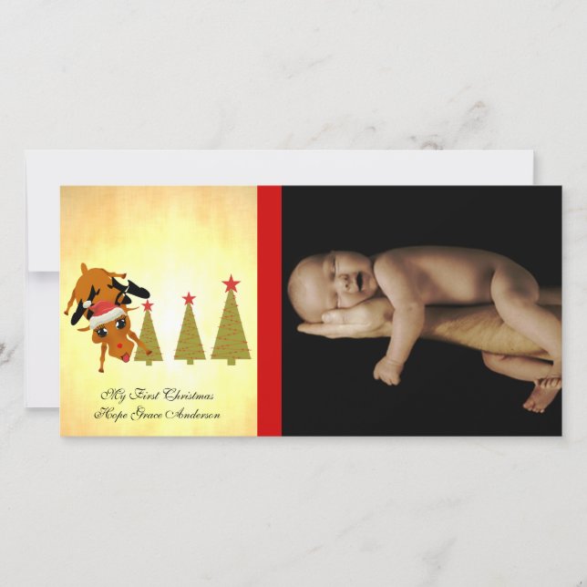 Festiva Tarjeta fotográfica de feriado de mis primeros Nav (Anverso)