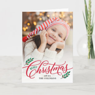 Festiva Tarjeta fotográfica de feriado para navidades