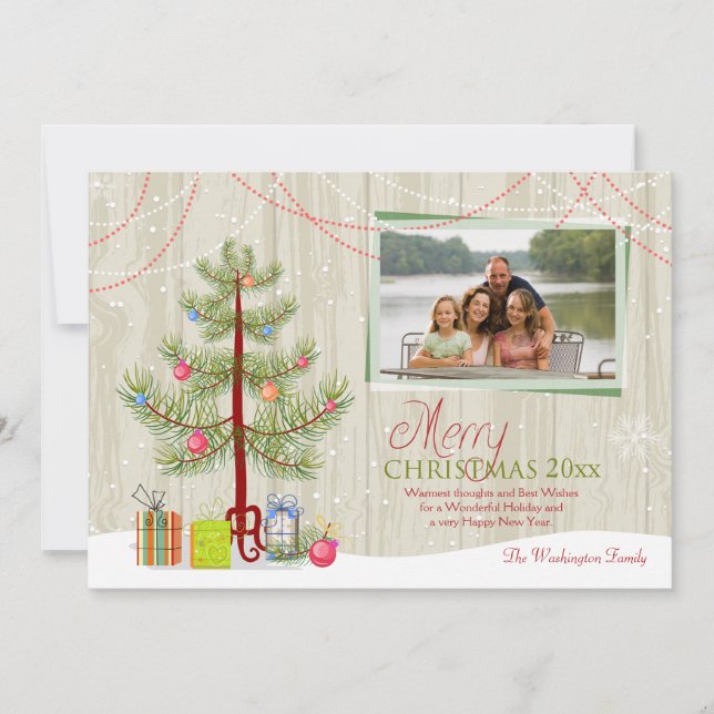 Festiva Tarjeta fotográfica de ferias navideñas maderas pl (Anverso)