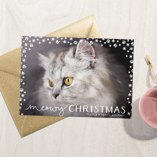 Festiva Tarjeta fotográfica de festividad para gato de Meo