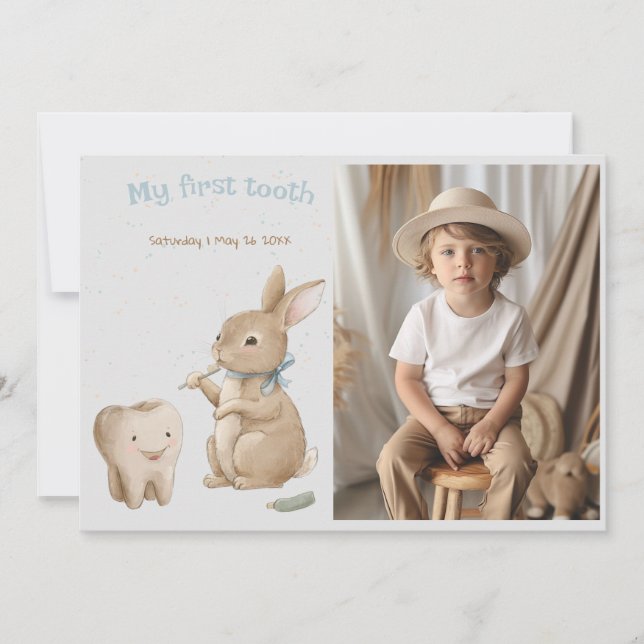 Festiva Tarjeta fotográfica de Fiesta de los dientes del n (Anverso)