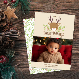 Festiva Tarjeta fotográfica de Fiestas Felices para Renos 