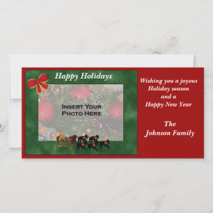 Festiva Tarjeta fotográfica de Greyhounds Sleigh para navi