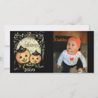 Festiva Tarjeta fotográfica de Halloween con estilo de épo