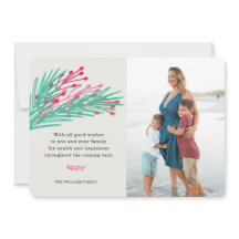 Tarjeta fotográfica de hojas y bayas