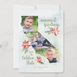 Festiva Tarjeta fotográfica de Holiday 3 de mapa de estado