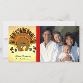 Festiva Tarjeta fotográfica de la familia Cute Turkey Than