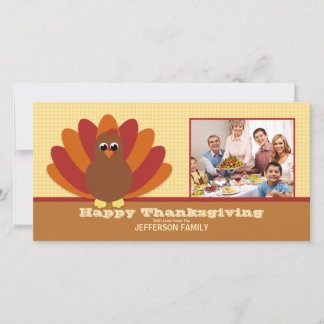 Festiva Tarjeta fotográfica de la familia Cute Turkey Than
