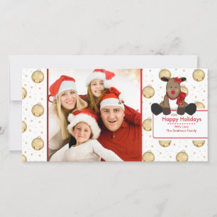Festiva Tarjeta fotográfica de la familia de los Navidades