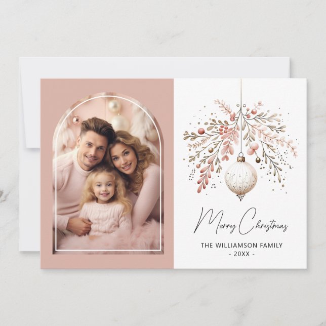 Festiva Tarjeta fotográfica de la familia de marcos de arc (Anverso)