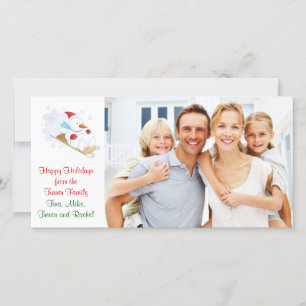 Festiva Tarjeta fotográfica de la familia de navidades, co