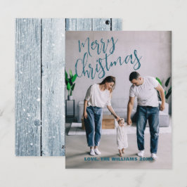 Festiva Tarjeta fotográfica de la familia de Navidades Min