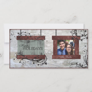 Festiva Tarjeta fotográfica de la familia Happy Holidays -
