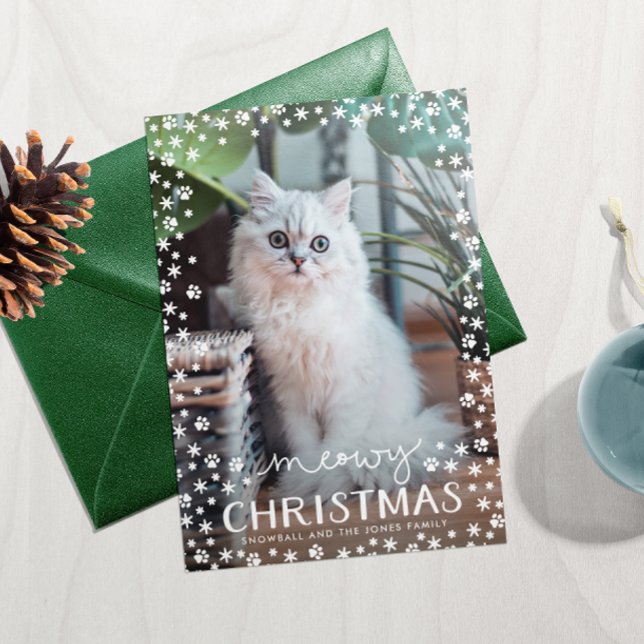 Festiva Tarjeta fotográfica de la familia Meowy Navidades  (Subido por el creador)