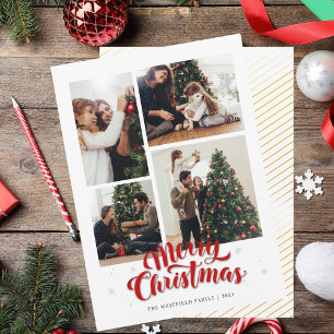 Festiva Tarjeta fotográfica de la familia Merry Christmas