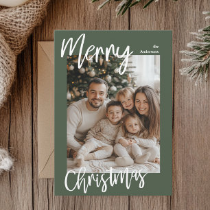 Festiva Tarjeta fotográfica de la familia Merry Christmas 