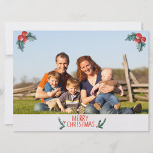 Festiva Tarjeta fotográfica de la familia Merry Christmas