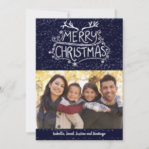 Festiva Tarjeta fotográfica de la familia Merry Christmas