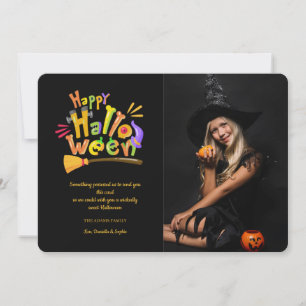 Festiva Tarjeta fotográfica de las cartas de Halloween