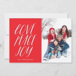 Festiva Tarjeta fotográfica de las letras blancas de Love 