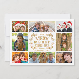 Festiva Tarjeta fotográfica de las vacaciones navideñas de