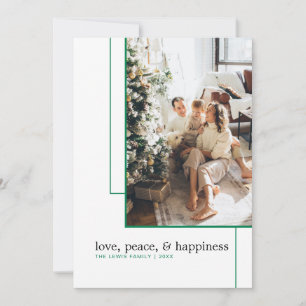 Festiva Tarjeta fotográfica de línea verde simple