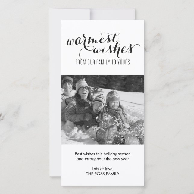 Festiva Tarjeta fotográfica de los deseos más cálidos (Anverso)