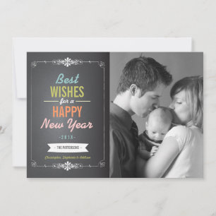 Festiva Tarjeta fotográfica de los mejores deseos de feliz