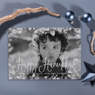 Festiva Tarjeta fotográfica de marco escarpado Hanukkah
