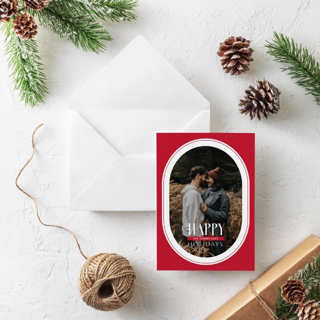 Festiva Tarjeta fotográfica de marco Oval de vacaciones fe (Subido por el creador)