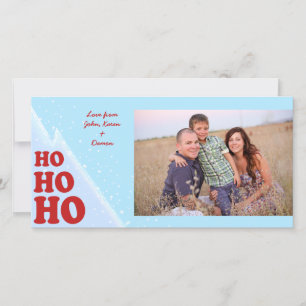 Festiva Tarjeta fotográfica de Navidades Ho-Ho-Ho