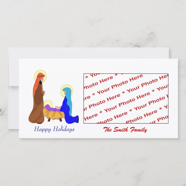Festiva Tarjeta fotográfica de Navidades religiosos Nativi (Anverso)