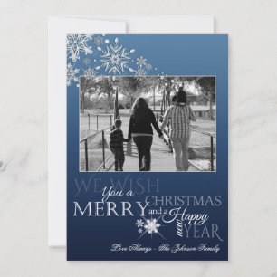Festiva Tarjeta fotográfica de nieve XMAS para Navidades d