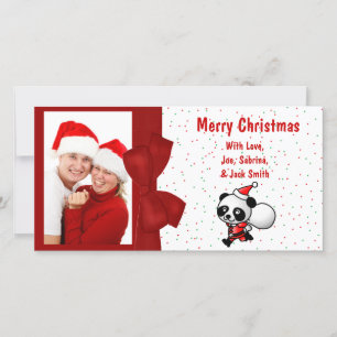 Festiva Tarjeta fotográfica de oso del Personalizado de na