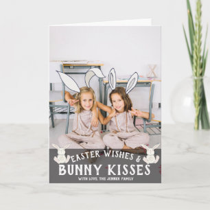 Festiva Tarjeta fotográfica de Pascua Orejas chifladas c