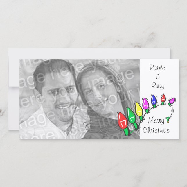 Festiva Tarjeta fotográfica de Personalizable de las luces (Anverso)