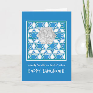 Festiva Tarjeta fotográfica de personalizable Hanukkah, Es