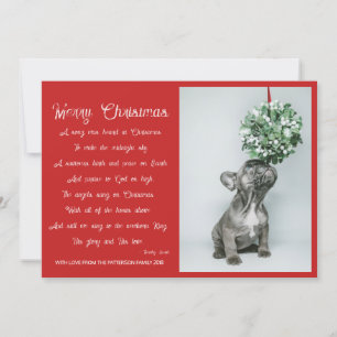Festiva Tarjeta fotográfica de poema navideño Merry