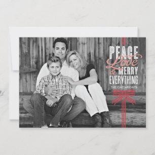 Festiva Tarjeta fotográfica de regalo de cinta roja envuel
