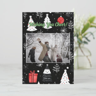 Festiva Tarjeta fotográfica de regalo de pino de la tempor