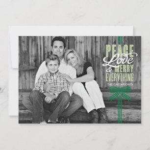 Festiva Tarjeta fotográfica de regalo verde envuelta en ci