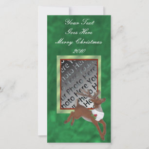 Festiva Tarjeta fotográfica de renos para navidades