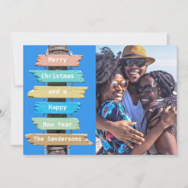 Festiva Tarjeta fotográfica de Rótulo temático de playa pa