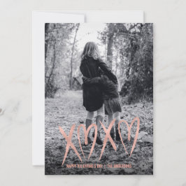 Festiva Tarjeta fotográfica de San Valentín de oro cepilla