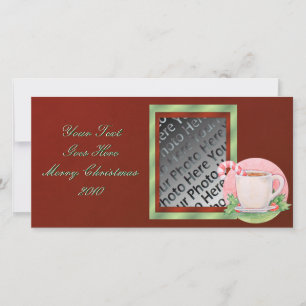 Festiva Tarjeta fotográfica de té para navidades