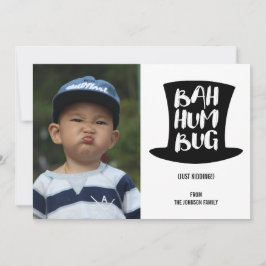Festiva Tarjeta fotográfica de vacaciones Carol Bah Humbug