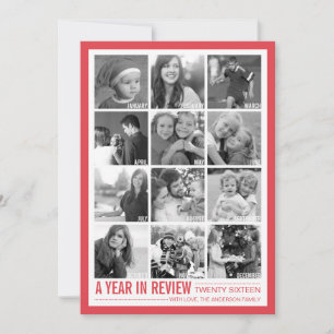 Festiva Tarjeta fotográfica de vacaciones de año en revisi