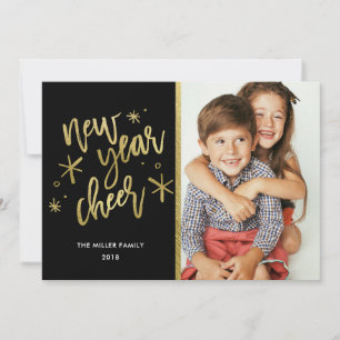 Festiva Tarjeta fotográfica de vacaciones de Año Nuevo con