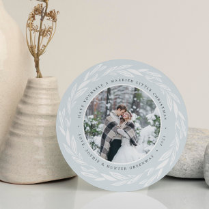 Festiva Tarjeta fotográfica de vacaciones de invierno Wrea