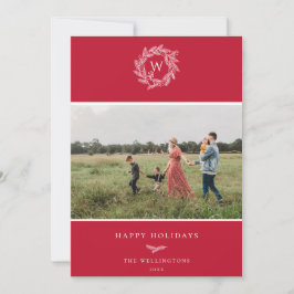 Festiva Tarjeta fotográfica de vacaciones de invierno Wrea